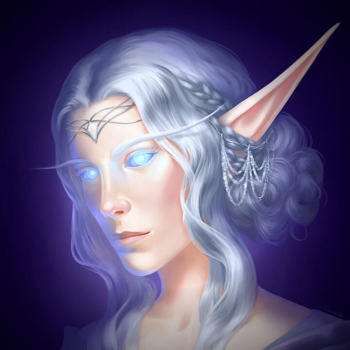 Warcraft elf portrait