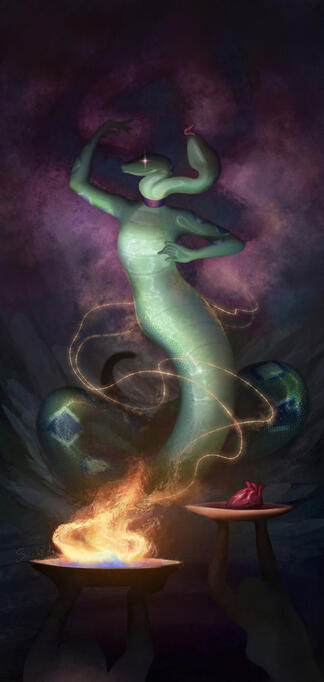 Scaly magic illustration Dancing serpent