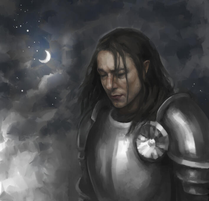 Medieval character portrait Knight in armor