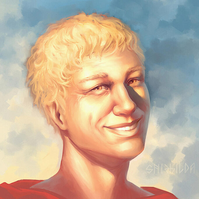 Original character portrait Smiled man