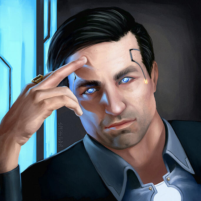 Cyberpunk 2077 Fanart Mr. Blue Eyes